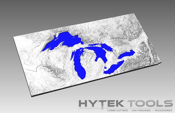 Great Lakes USA - STL 3D Terrain Model