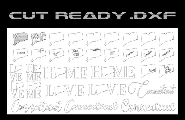 Connecticut Theme - Cut Ready DXF File Collection