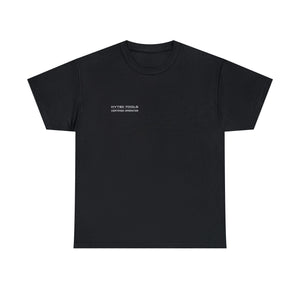 The Unisex Heavy Cotton Tee by Printify features a black design with a small white HYTEK TOOLS CREATIVE EXPERT text logo on the upper left. It offers premium printing, classic fit, and is displayed against a plain white background.