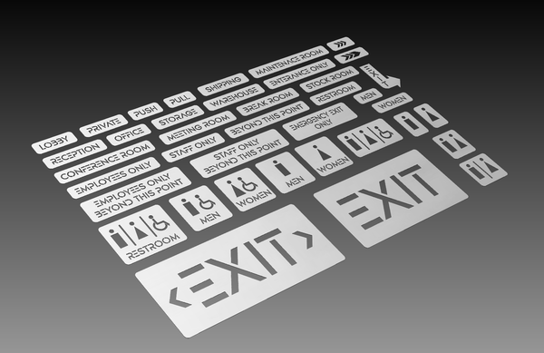 Interior Business Signs Wayfinding 2 - DXF Cut Ready File Collection