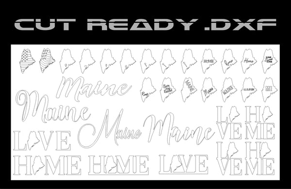 Maine State Theme - DXF Cut Ready File Collection