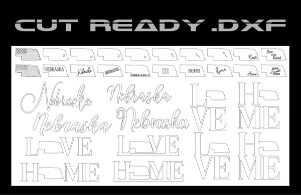 Nebraska State Theme - DXF Cut Ready File Collection