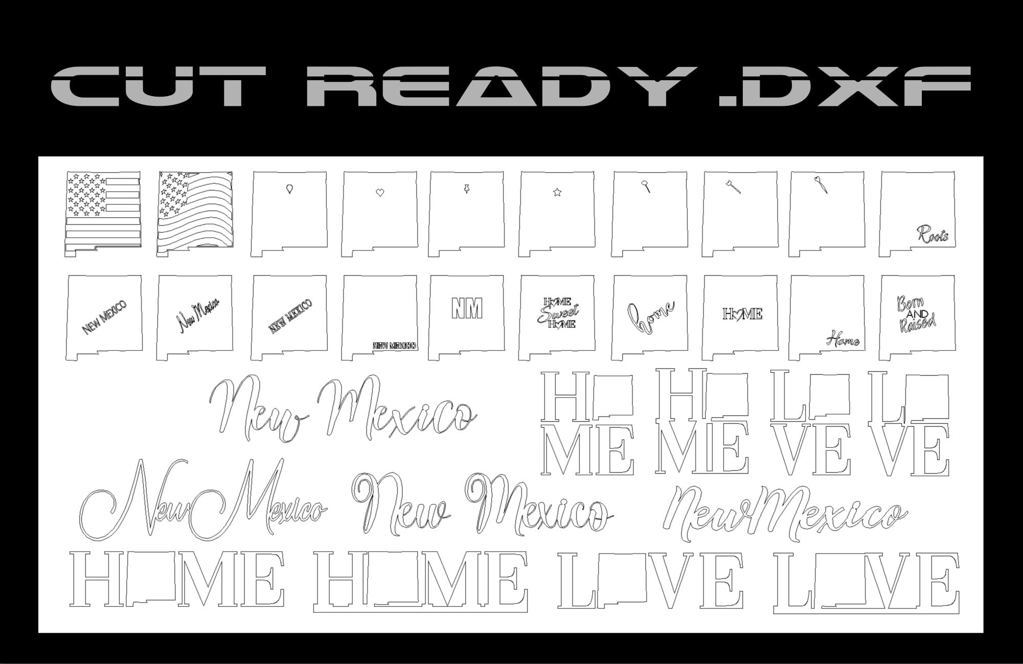 New Mexico State Theme - DXF Cut Ready File Collection – Hytek Tools ...
