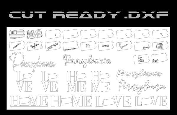 Pennsylvania Theme - DXF Cut Ready File Collection