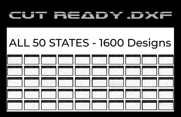 All 50 USA States Theme - Cut Ready DXF File Collection