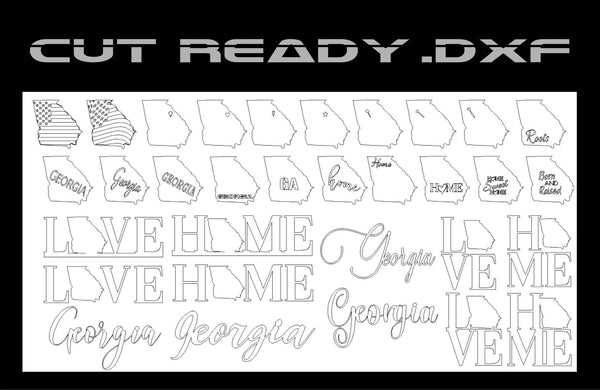 Georgia Theme - Cut Ready DXF File Collection