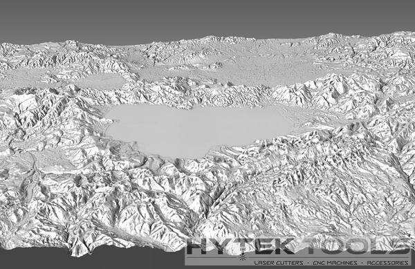 Tahoe Lake Area 3D Map - STL 3D Terrain Model