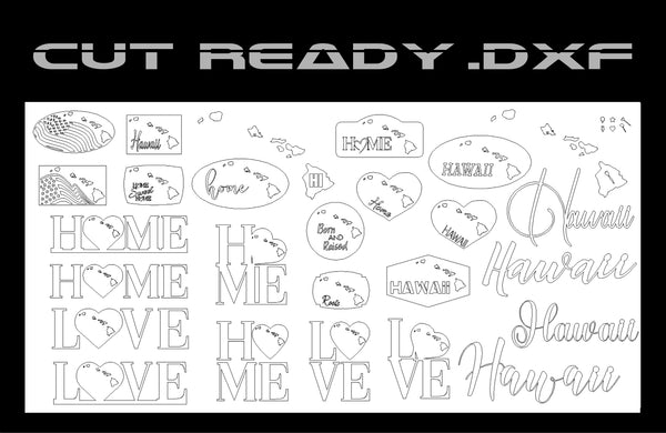 Hawaii Theme - Cut Ready DXF File Collection
