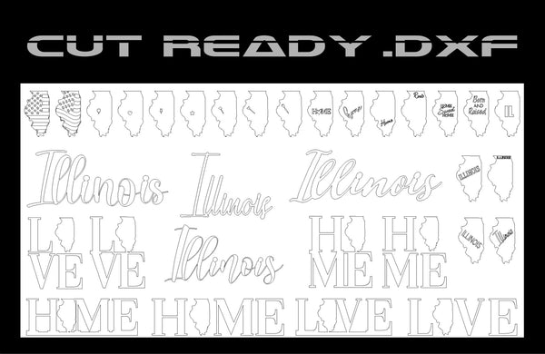 Illinois Theme - Cut Ready DXF File Collection