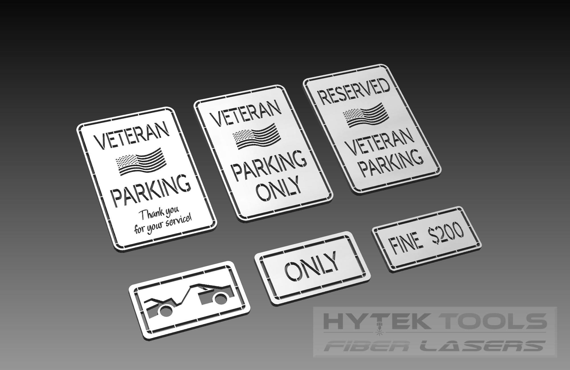 Vehicle File. Sign Parking Signs - DXF Cut Ready File Collection – Hytek Tools - Fiber ...