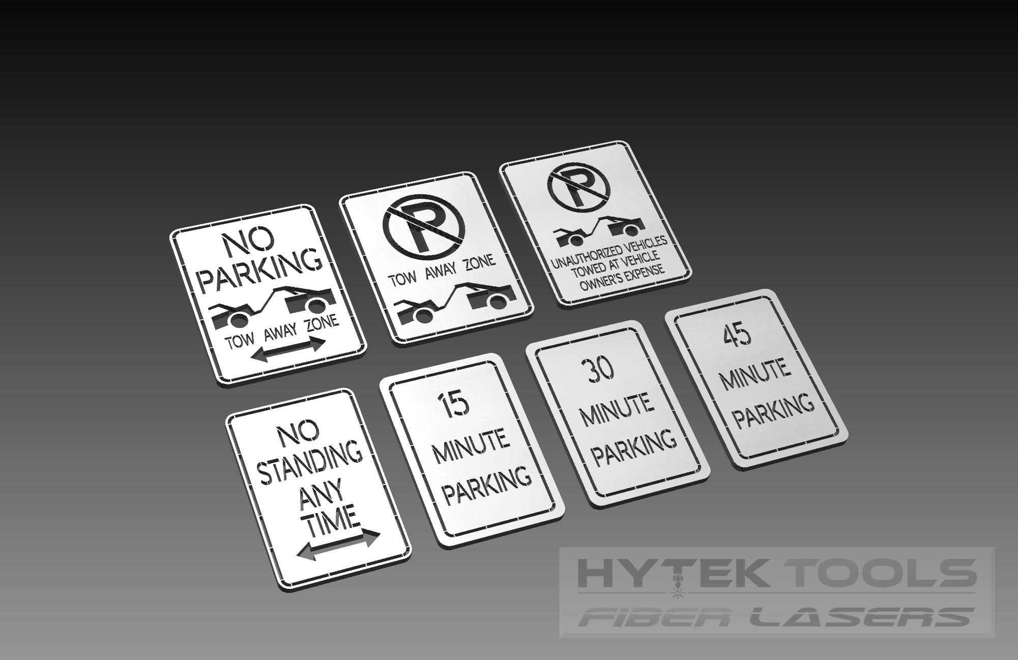 Vehicle File. Sign Parking Signs - DXF Cut Ready File Collection – Hytek Tools - Fiber ...