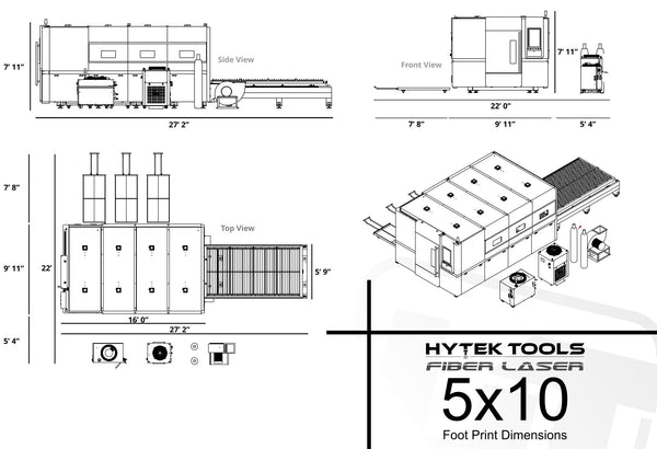 Fiber Laser Cutter Footprint Hytek Tools USA 